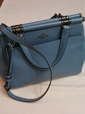 Coach Medium Blue Leather Satchel